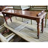 A Victorian mahogany window seat, length 122cm, depth 28cm, height 50cm