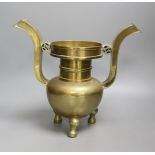 A large Chinese bronze censer - 30cm tall
