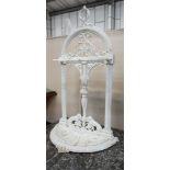 A Victorian painted cast iron stick stand, width 50cm, height 84cm