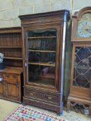 A 19th century French rosewood glazed armoire, width 108cm, depth 50cm, height 213cm