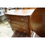 A George IV mahogany bow front chest, width 120cm, depth 54cm, height 104cm