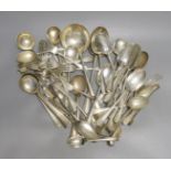 A part canteen of George V silver Hanovarian rat tail flatware, comprising forty nine items,