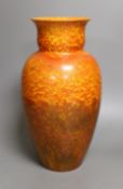 A Pilkington's Royal Lancastrian orange mottle glazed vase,29 cms high.