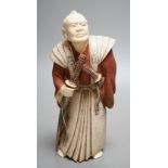 A Japanese ivory figure of a Samurai General, Taisho/early Showa period, signed to a lacquer
