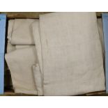 Twelve coarse linen sheets - 1 box