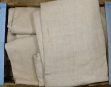 Twelve coarse linen sheets - 1 box
