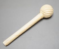 A 19th century Ivory parasol handle,17 cms long.