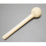 A 19th century Ivory parasol handle,17 cms long.