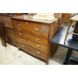 A George III mahogany secretaire chest, width 114cm, depth 56cm, height 112cm