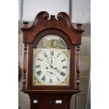 A 19th century mahogany 8 day longcase clock with painted dial, height 214cm