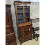 A George IV narrow mahogany secretaire bookcase, width 77cm, depth 48cm, height 207cm