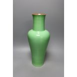 A Chinese green glazed baluster vase, designed by Bo Jia - 39cm tall