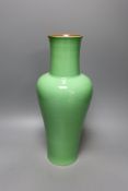 A Chinese green glazed baluster vase, designed by Bo Jia - 39cm tall