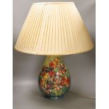 A large Moorcroft Spring Flowers table lamp base,35 cms high.