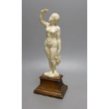 An early 20th century ivory figure of a nude maiden, possibly made in India or Burma for the