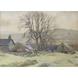 Charles H.H. Burleigh (1875-1956), watercolour, Welsh farmhouse, signed in pencil, 25 x 35cm