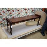 A Victorian mahogany window seat, length 140cm, depth 33cm, height 50cm