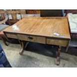 An early 19th century Danish marquetry inlaid mahogany sofa table (sunbleached), width 102cm,