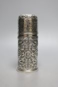 A late Victorian embossed silver lighthouse sugar caster, Horace Woodward & Co, London, 1893, 15.