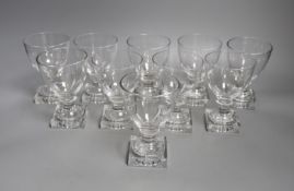 A set of ten Victorian glass 'lemonsqueezer' based wine glasses - 11.5cm tall