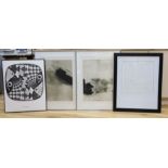 A pair of modern French limited edition monochrome prints, 64 x 48cm, a Gallery Art Studio print, '