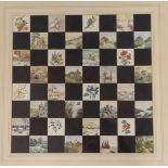 P.E.W c.1890, watercolour, 'Design for a chessboard', 40 x 40cm