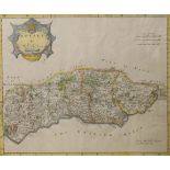 Robert Morden, coloured engraving, Map of Sussex, 35 x 41cm