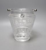 A Rogaska engraved glass ice bucket - 18cm tall