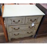 A modern painted three drawer chest, width 79cm depth 51cm height 84cm