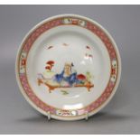 A Chinese famille rose 'Li Bai' saucer dish, early 20th century - 16cm diameter