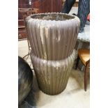 A large glazed earthenware circular garden planter, diamerer 56cm, height 100cm
