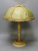 A Tiffany style mottled glass table lamp - 57cm tall