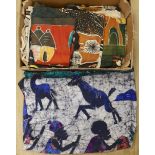 A collection of African Batik and tie dye fabrics - 1 box