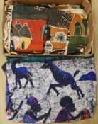A collection of African Batik and tie dye fabrics - 1 box