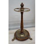 A Victorian style brass mounted mahogany stick stand, height 60cm
