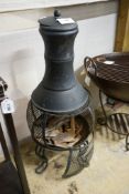 A cast iron chiminea, height 90cm