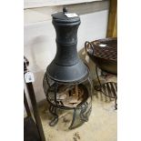 A cast iron chiminea, height 90cm