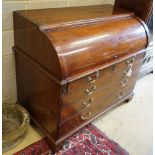 A George III mahogany cylinder bureau, width 127cm, depth 67cm, height 107cm