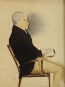 I. G. Green 1843, watercolour, Portrait of F.W. Ranns, died 1868, 15 x 12.5cm