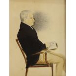 I. G. Green 1843, watercolour, Portrait of F.W. Ranns, died 1868, 15 x 12.5cm