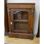 A Victorian gilt metal mounted walnut pier cabinet, width 80cm, depth 32cm, height 112cm