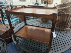 A mahogany George III style two tier tea trolley, width 76cm, depth 50cm, height 73cm