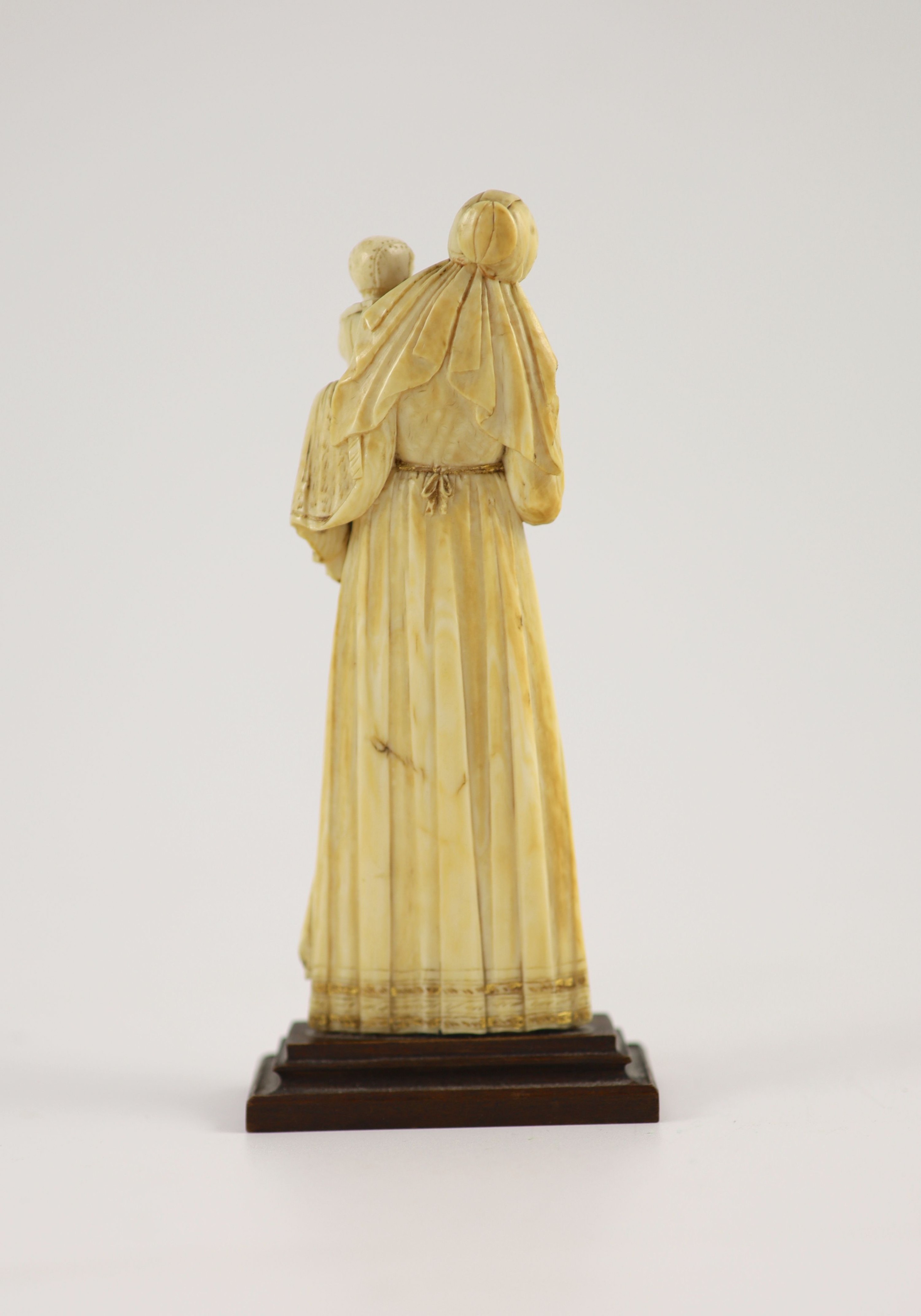 A 17th century French ivory group of a mother and child, ex Hever Castle collection,ex Hever - Image 2 of 4