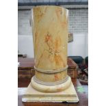 A faux marble column section, width 46cm, height 72cm