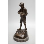 Franz Kucharzyk (1880-1930) bronze figure of a boy - 30cm tall
