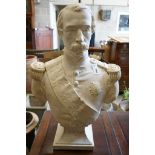 A 'Louis Napolean' faux marble bust, height 82cm