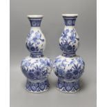 A pair of 19th century Dutch Delft vases - 33.5cm tall