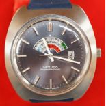A gentleman's 1970's steel Certina Biostar Electronic wrist watch, on Certina strap, case diameter