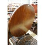 A Victorian mahogany circular tilt top breakfast table, diameter 126cm, height 72cm