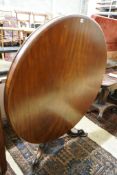 A Victorian mahogany circular tilt top breakfast table, diameter 126cm, height 72cm